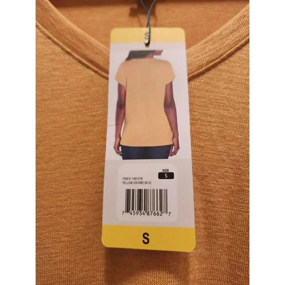 Orvis Womens Yellow Knit Polyester Blend V-Neck Pullover Tunic Top Size Small - Picture 7 of 11